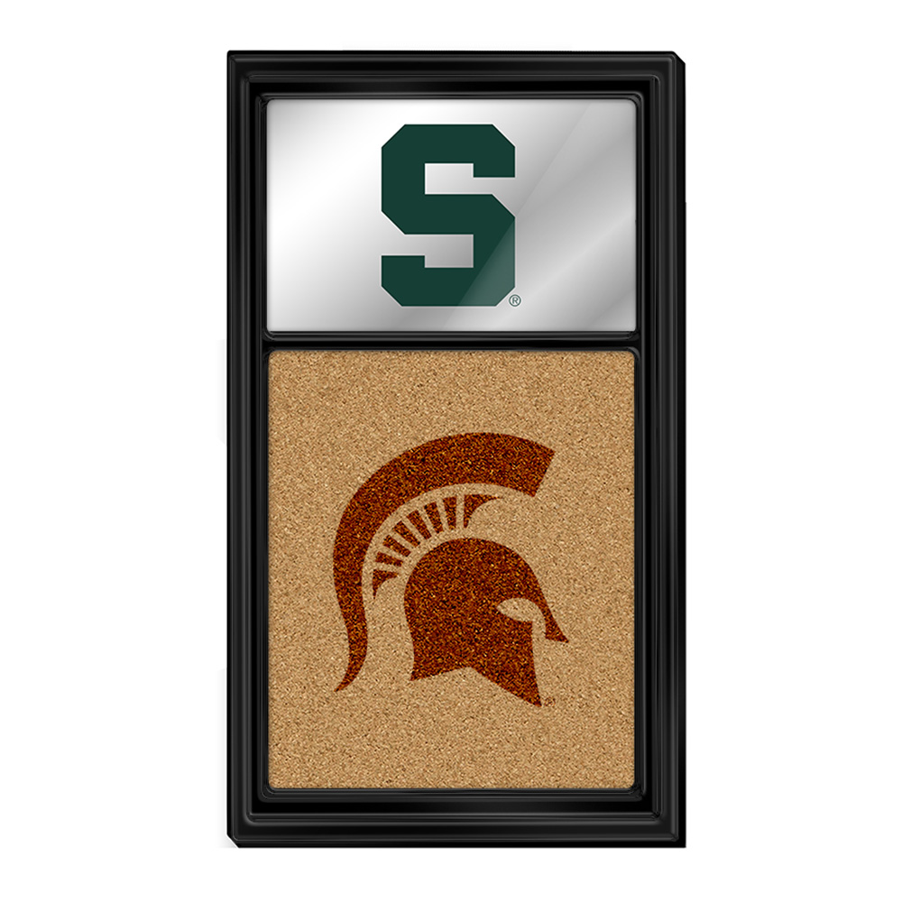Michigan State Spartans: Dual Logo - Mirrored Cork Note Board