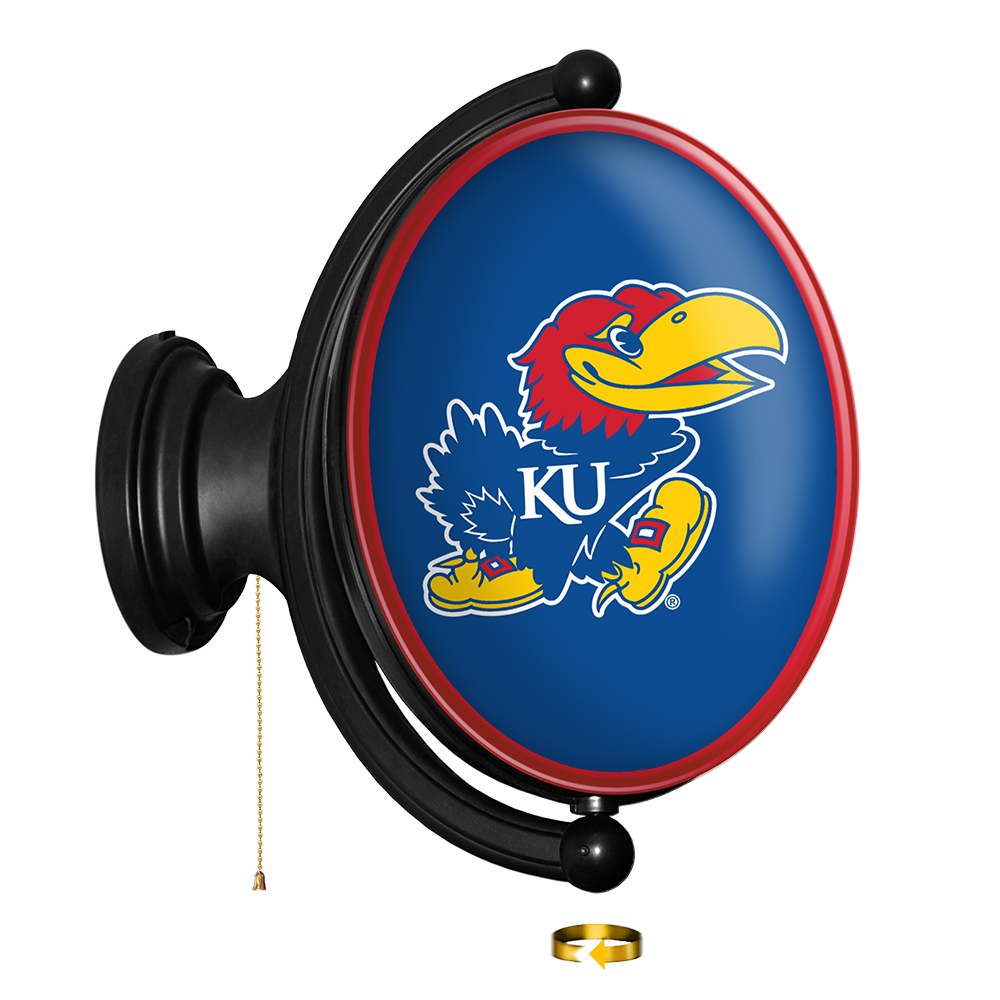 Kansas Jayhawks: Original Oval Rotating Lighted Wall Sign