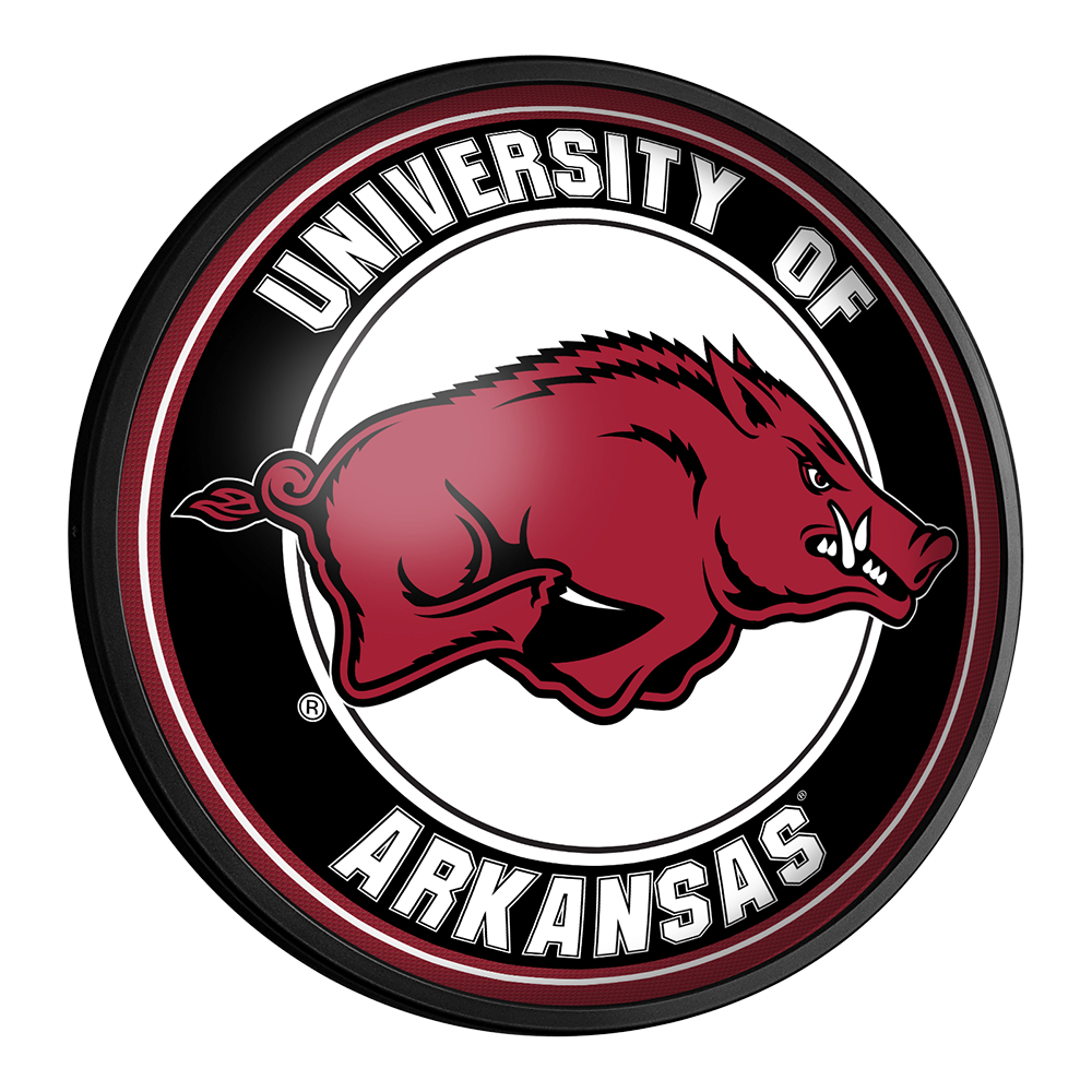 Arkansas Razorbacks: Round Slimline Lighted Wall Sign