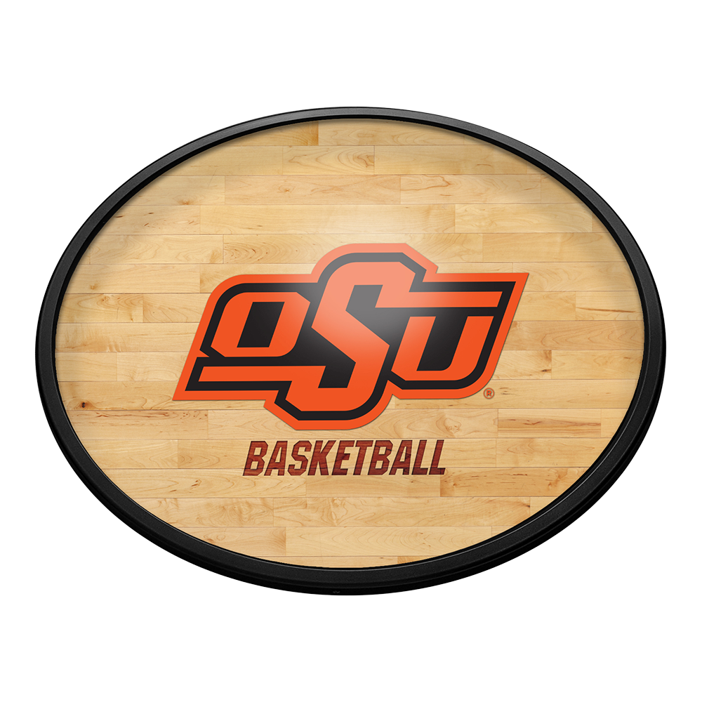 Oklahoma State Cowboys: Hardwood - Oval Slimline Lighted Wall Sign