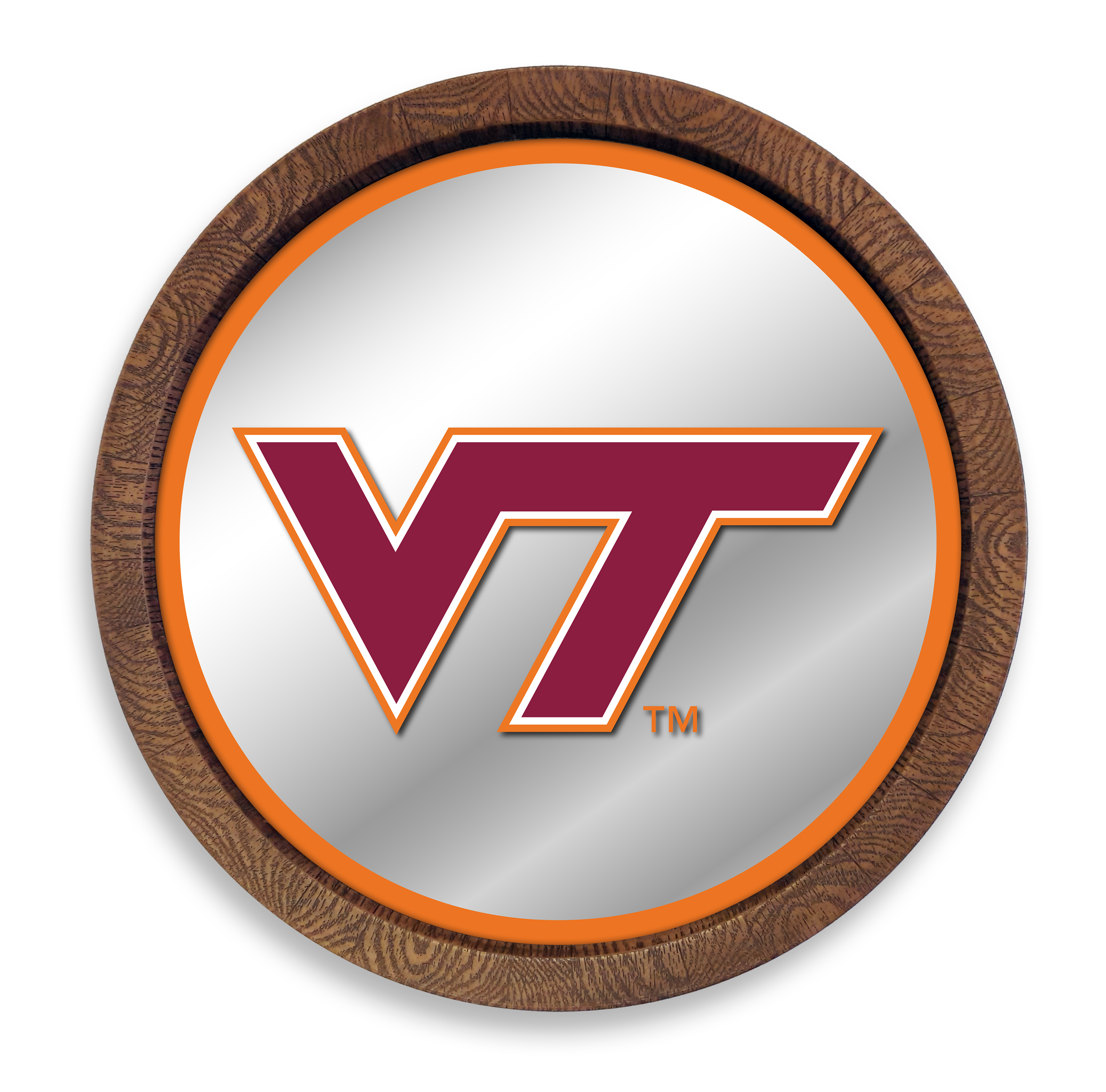 Virginia Tech Hokies: "Faux" Barrel Top Mirrored Wall Sign  