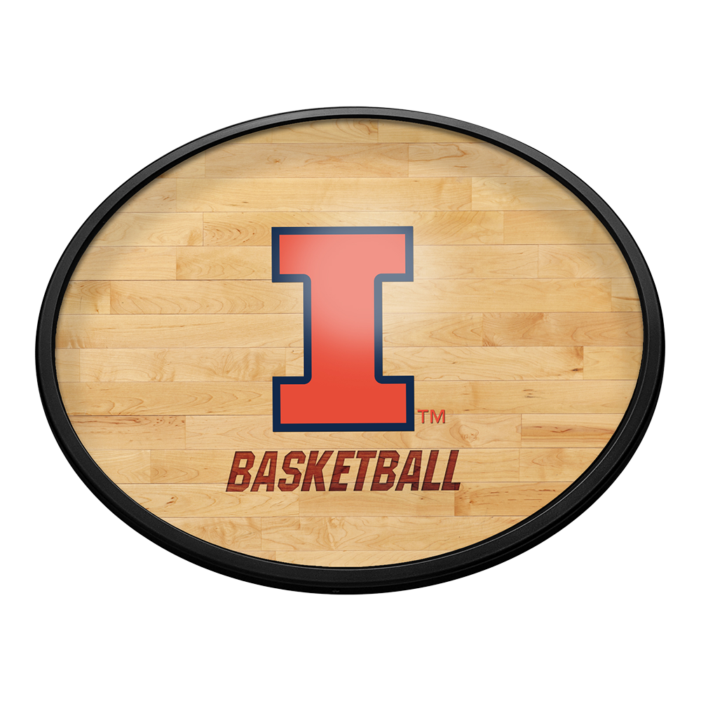 Illinois Fighting Illini Hardwood - Oval Slimline Lighted Wall Sign