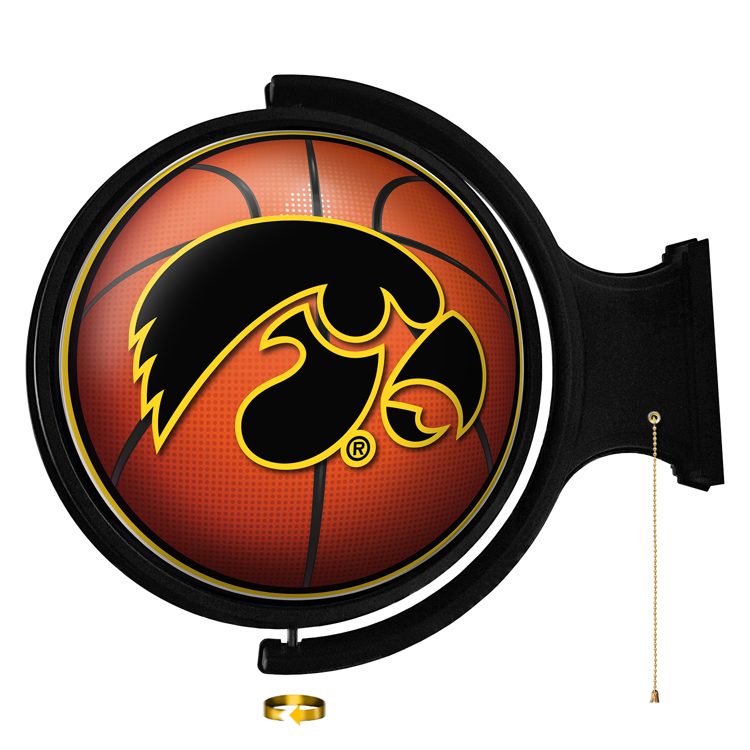 Iowa Hawkeyes: Basketball - Original Round Rotating Lighted Wall Sign