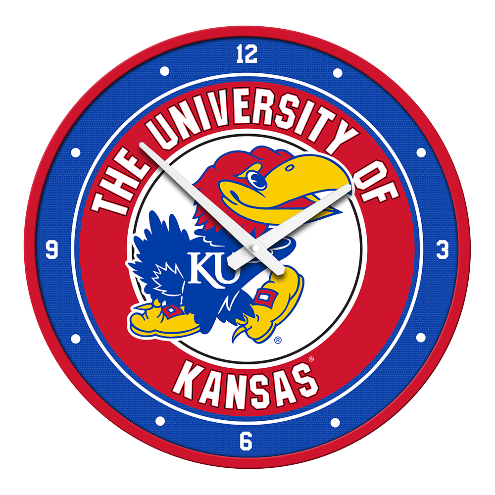 Kansas Jayhawks: Modern Disc Wall Clock