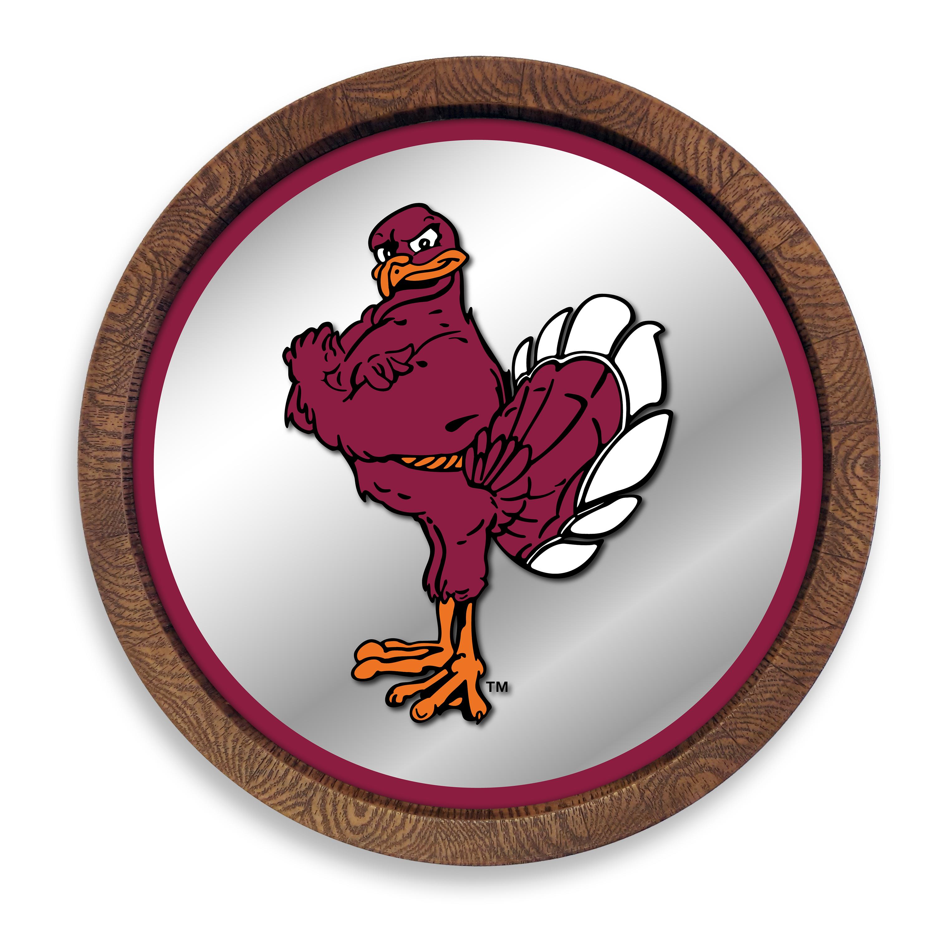 Virginia Tech Hokies: Mascot - "Faux" Barrel Top Mirrored Wall Sign  