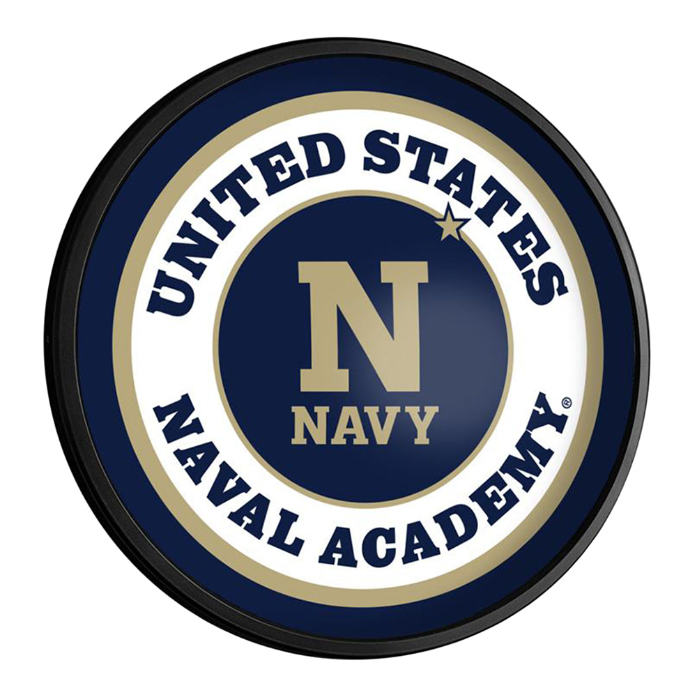 Navy Midshipmen: Round Slimline Lighted Wall Sign