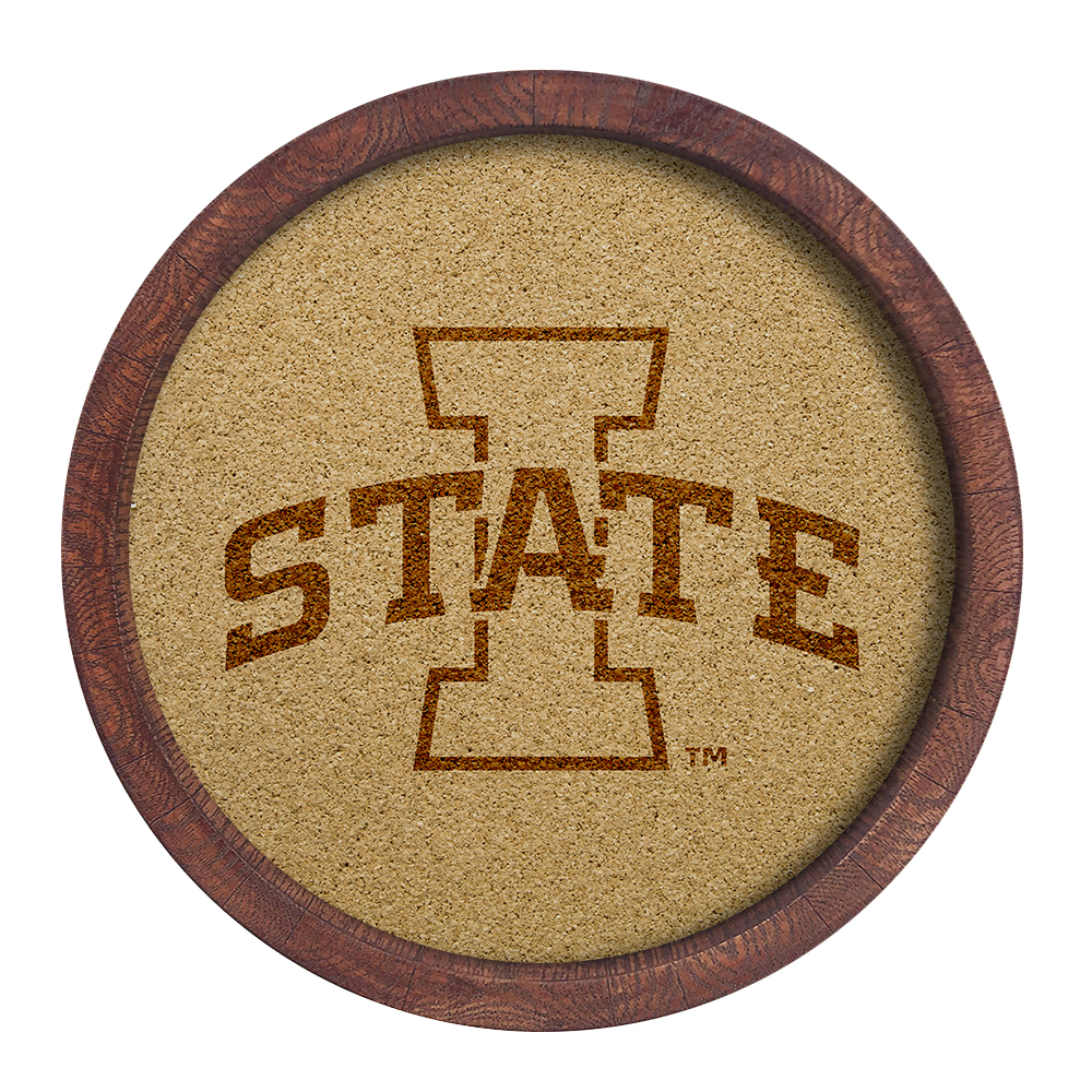 Iowa State Cyclones: "Faux" Barrel Framed Cork Board  
