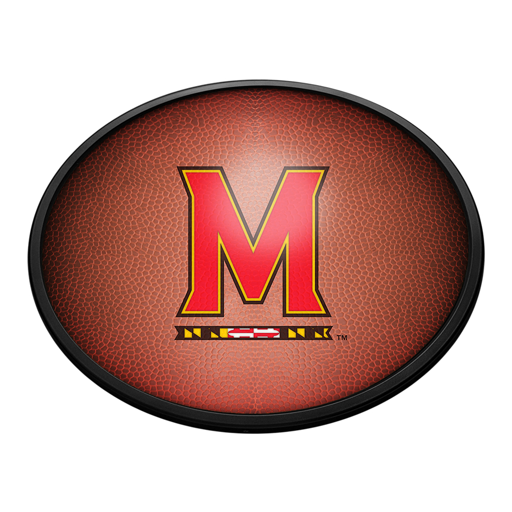 Maryland Terrapins Pigskin - Oval Slimline Lighted Wall Sign