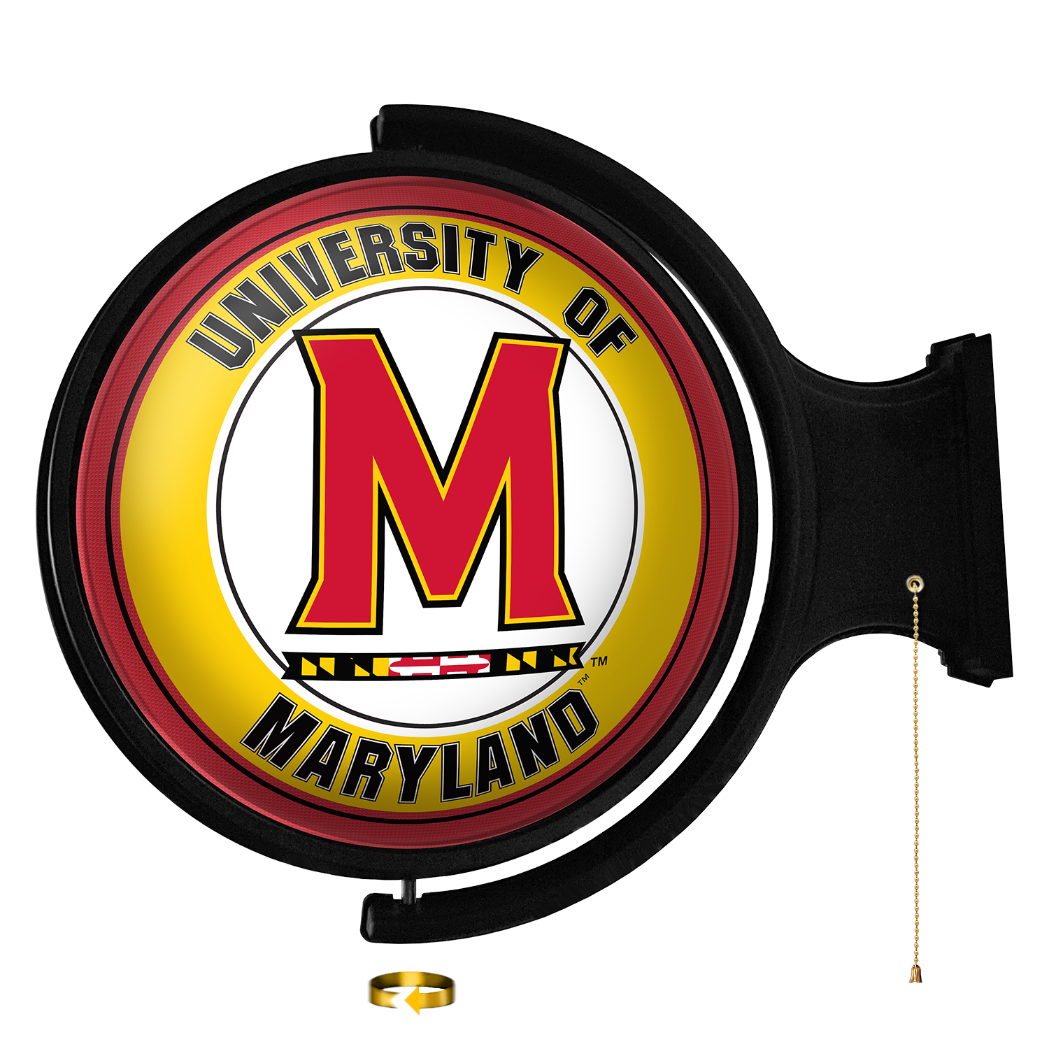 Maryland Terrapins: Original Round Lighted Rotating Wall Sign