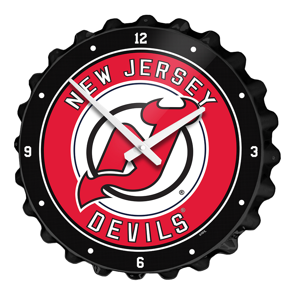 New Jersey Devils: Bottle Cap Wall Clock