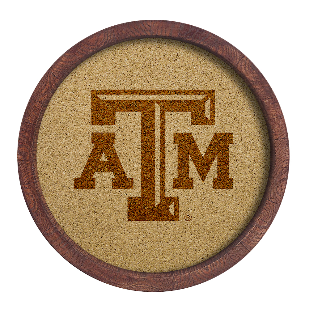 Texas A&M Aggies: "Faux" Barrel Framed Cork Board  