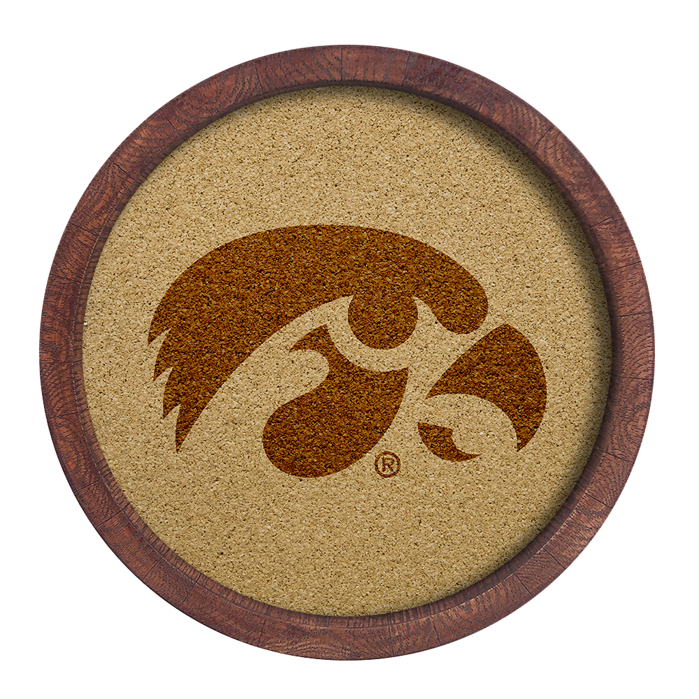 Iowa Hawkeyes: "Faux" Barrel Framed Cork Board  