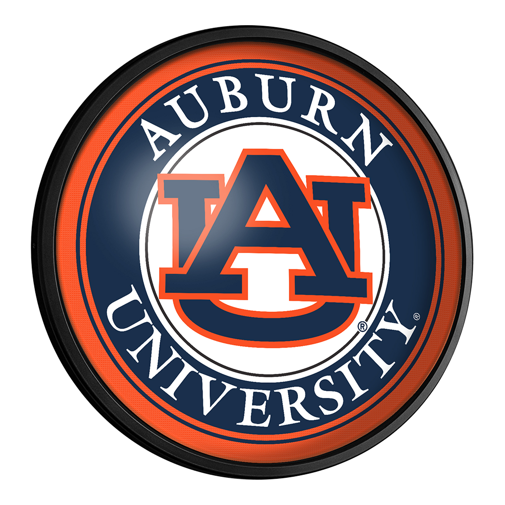 Auburn Tigers: Round Slimline Lighted Wall Sign