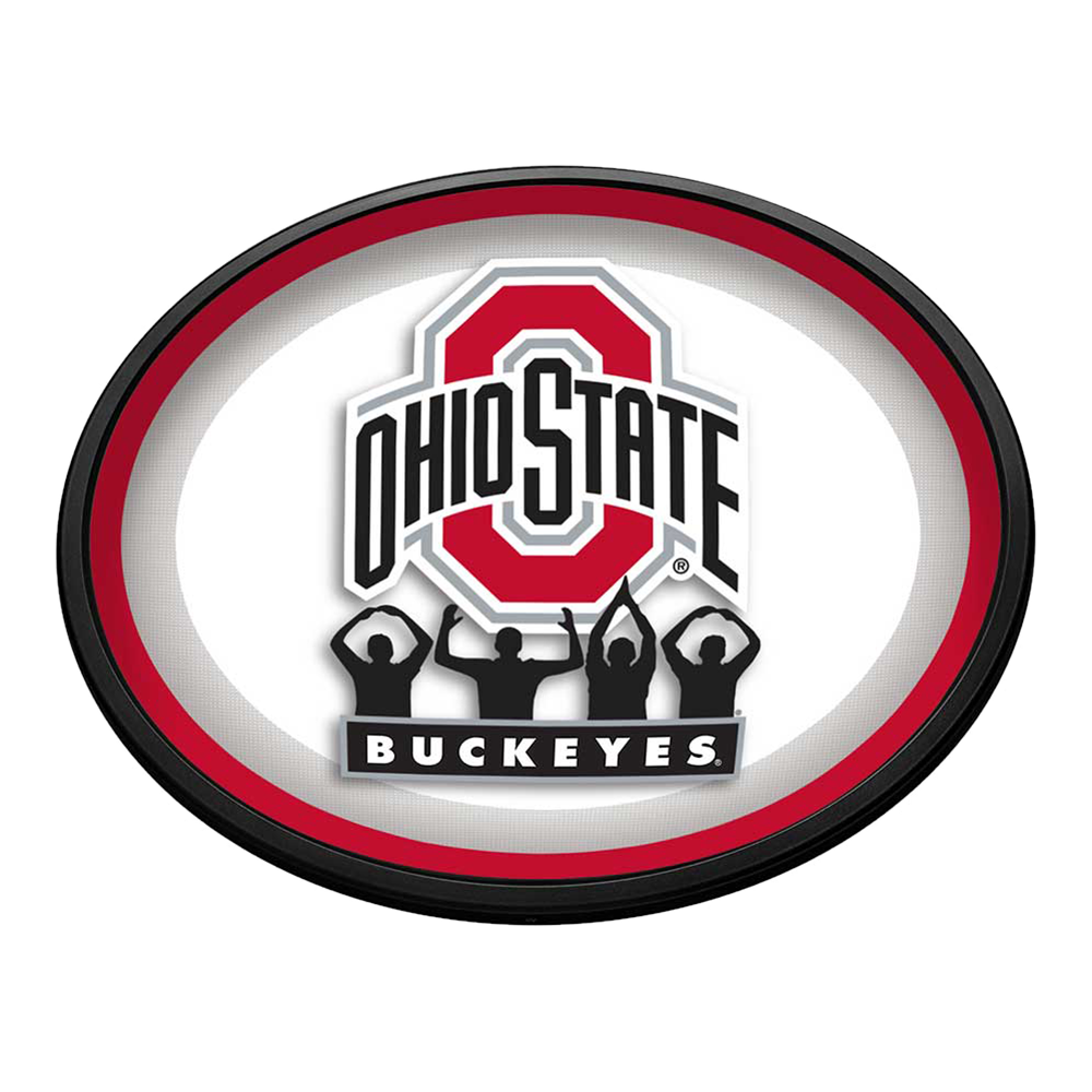Ohio State Buckeyes: O-H-I-O - Oval Slimline Lighted Wall Sign