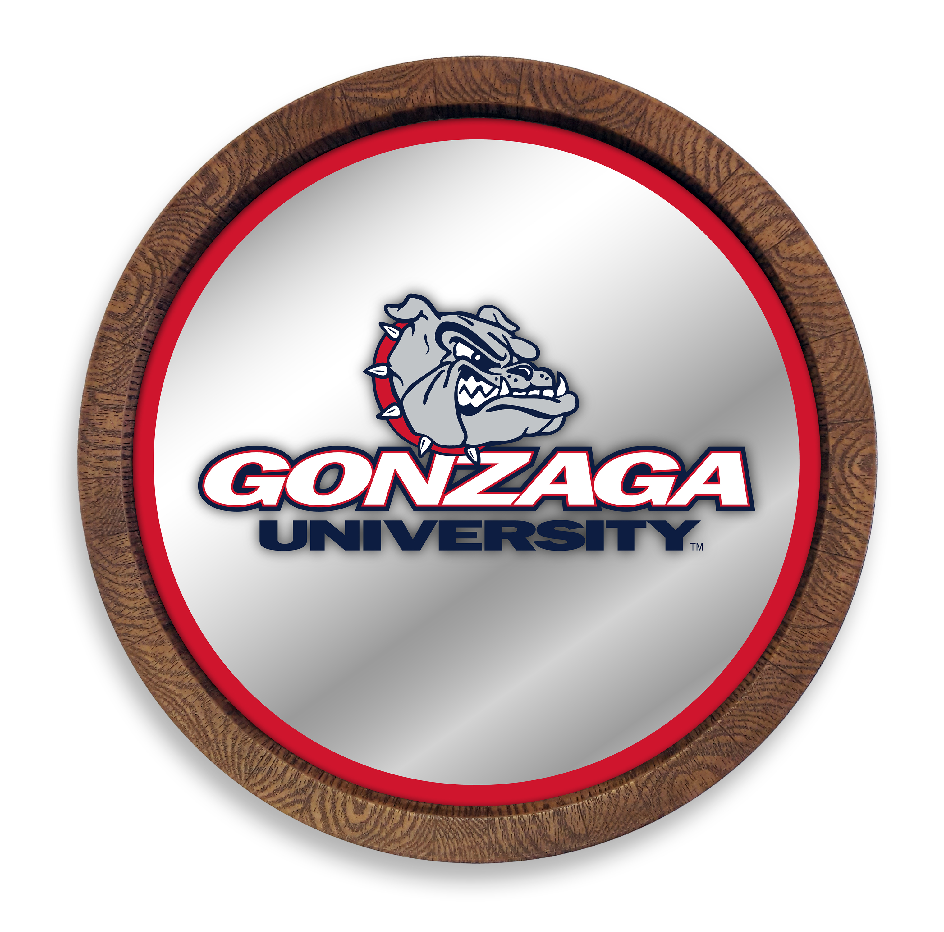 Gonzaga Bulldogs: "Faux" Barrel Top Mirrored Wall Sign  