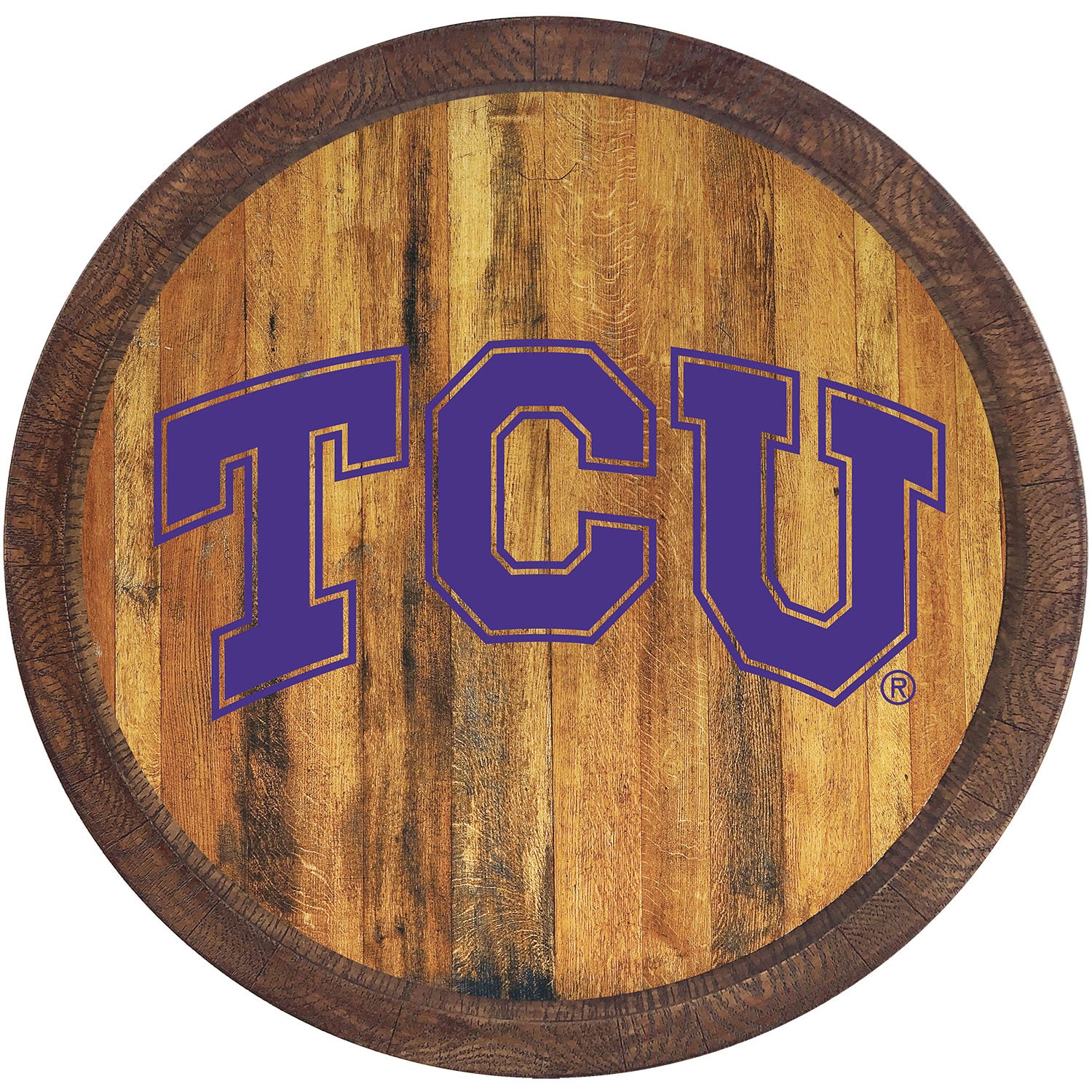 TCU Horned Frogs: "Faux" Barrel Top Sign  