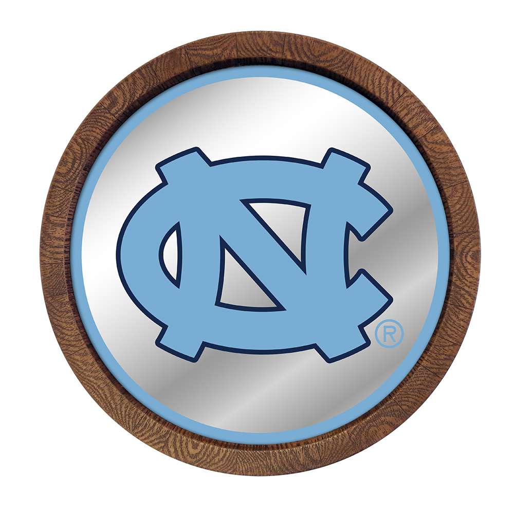 North Carolina Tar Heels: "Faux" Barrel Top Mirrored Wall Sign  