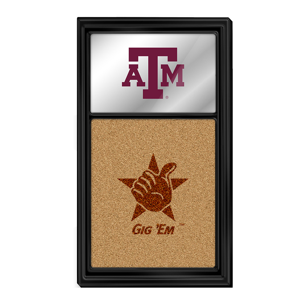 Texas A&M Aggies: Dual Logo - Mirrored Cork Note Board