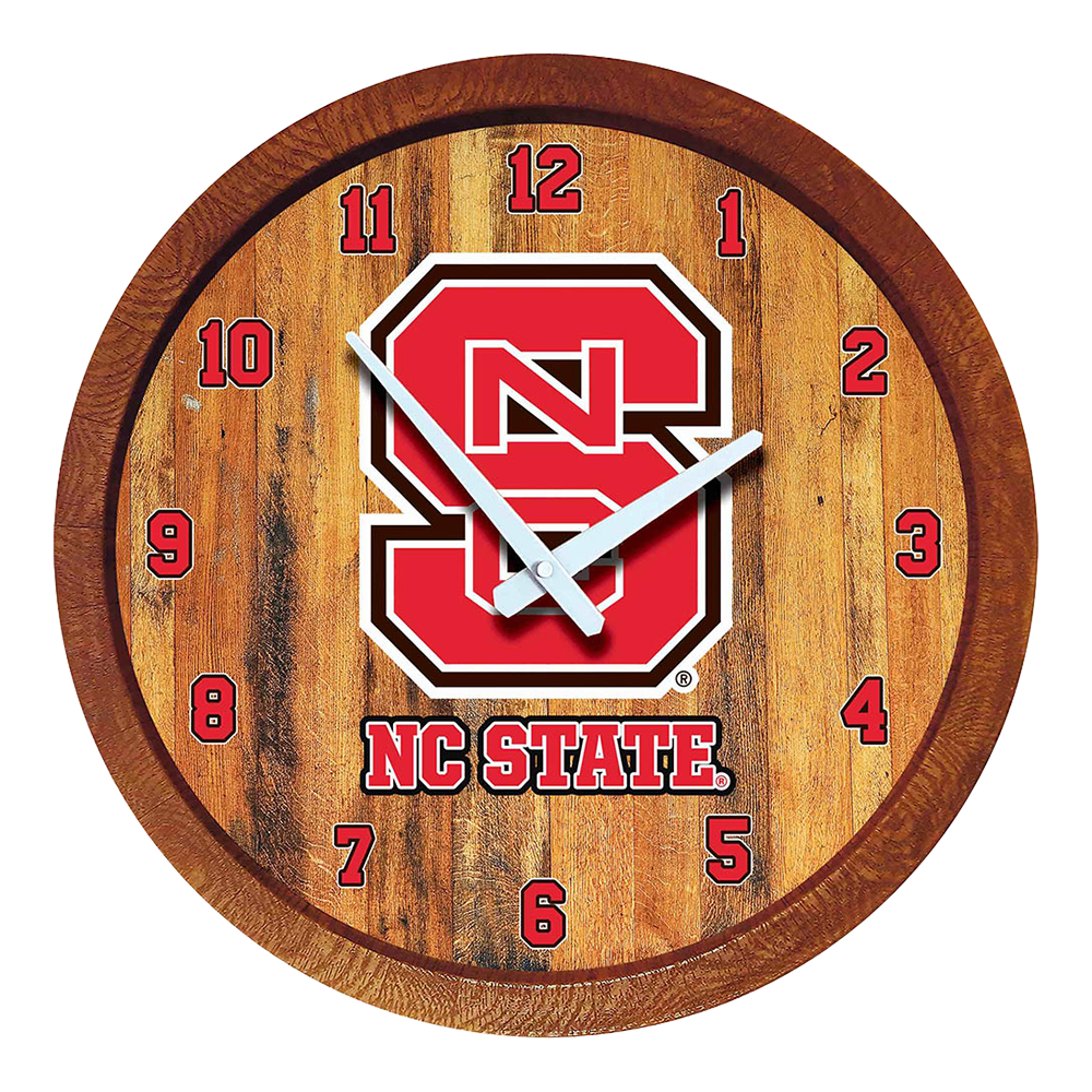 NC State Wolfpack: "Faux" Barrel Top Wall Clock  