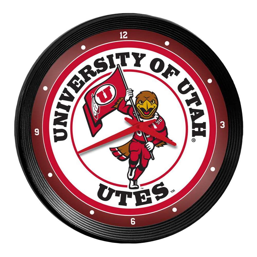 Utah Utes Swoop - Ribbed Frame Wall Clock