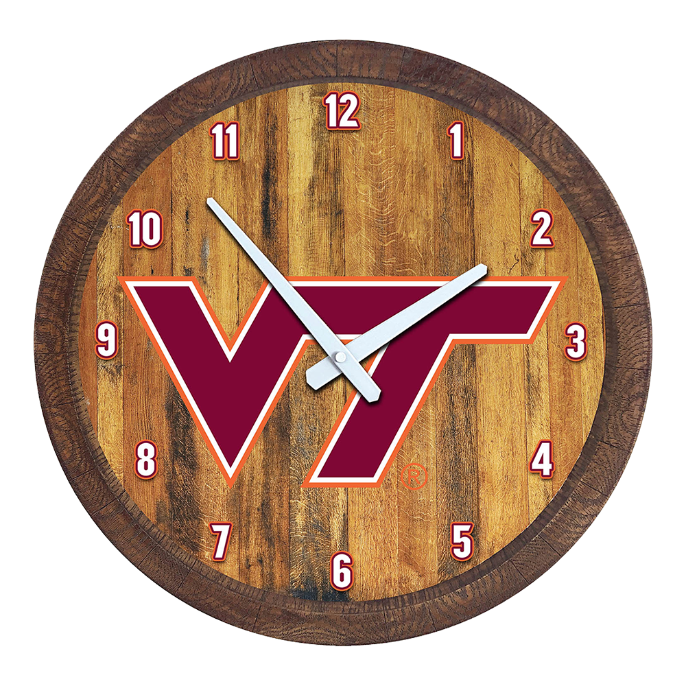 Virginia Tech Hokies: "Faux" Barrel Top Wall Clock  