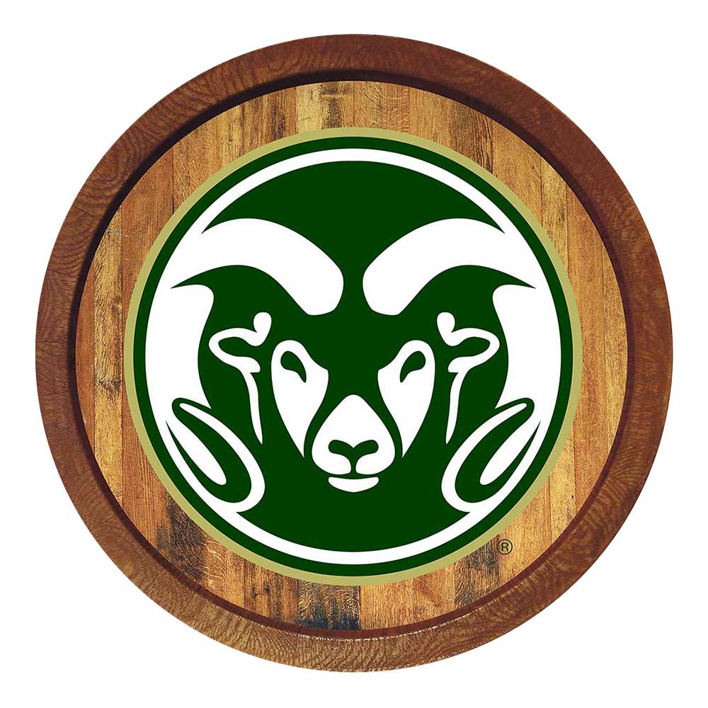 Colorado State Rams "Faux" Barrel Top Sign  