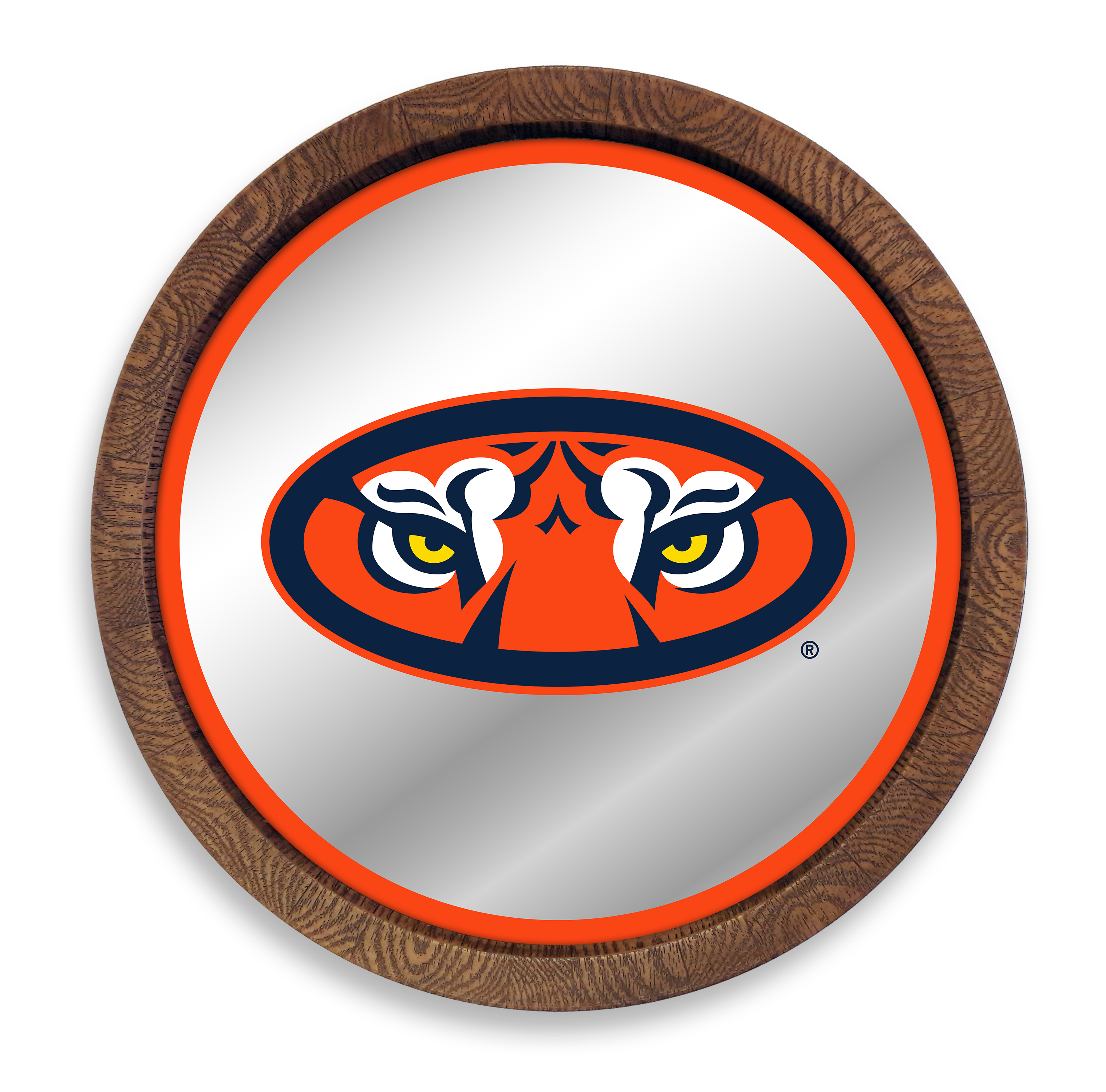 Auburn Tigers: Mascot - "Faux" Barrel Top Mirrored Wall Sign  