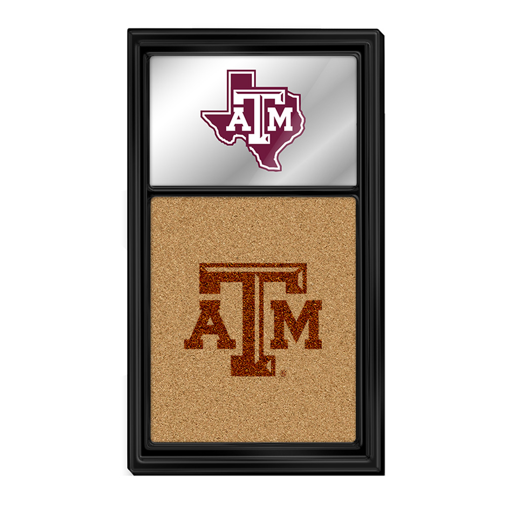 Texas A&M Aggies: Texas Dual Logo - Mirrored Cork Note Board