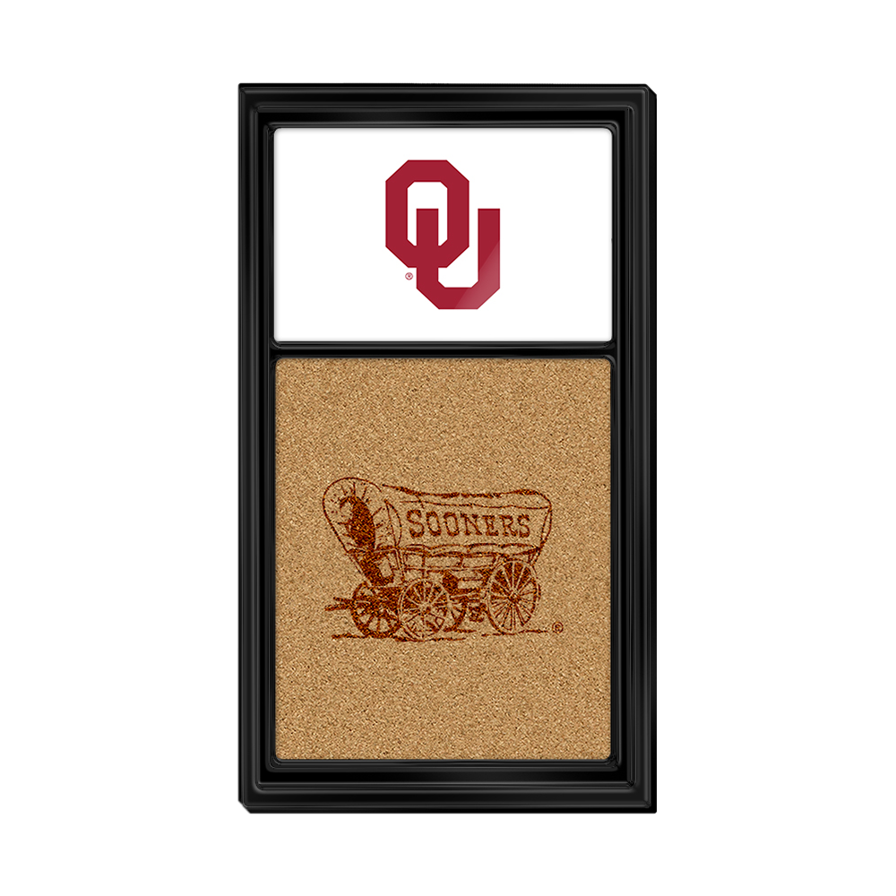 Oklahoma Sooners: Dual Logo - Cork Note Board
