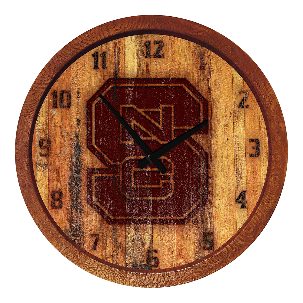 NC State Wolfpack: Branded "Faux" Barrel Top Wall Clock  