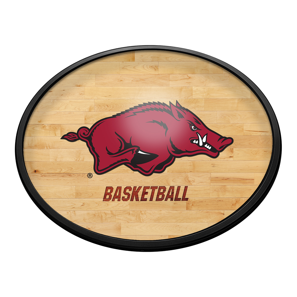 Arkansas Razorbacks: Hardwood - Oval Slimline Lighted Wall Sign