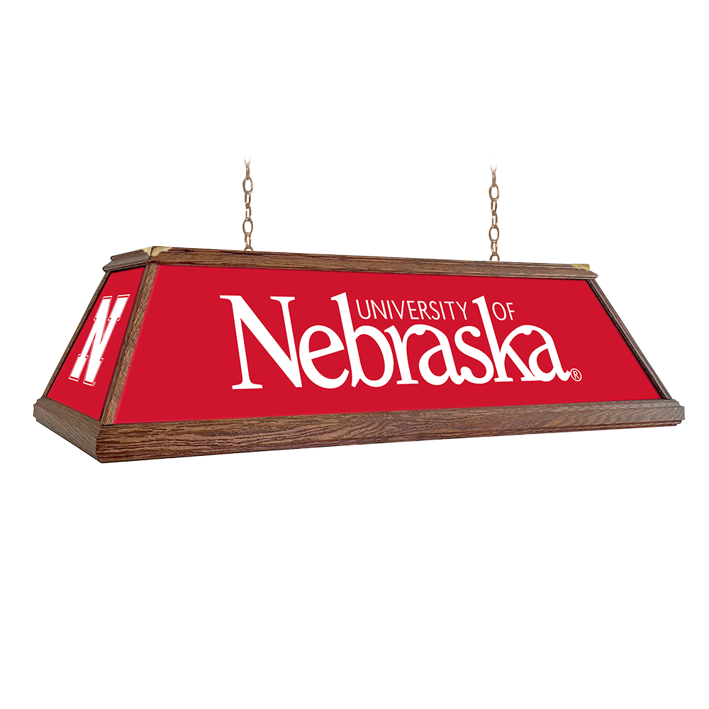 Nebraska Cornhuskers: Premium Wood Pool Table Light