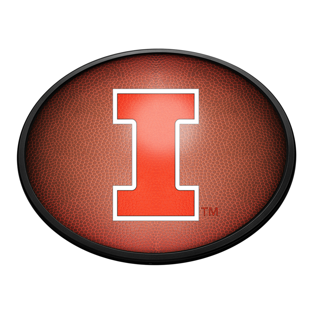 Illinois Fighting Illini Pigskin - Oval Slimline Lighted Wall Sign