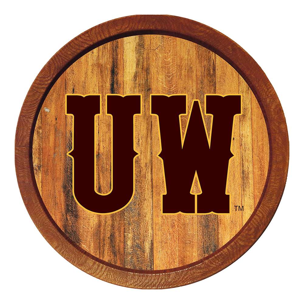 Wyoming Cowboys UW - "Faux" Barrel Top Sign  