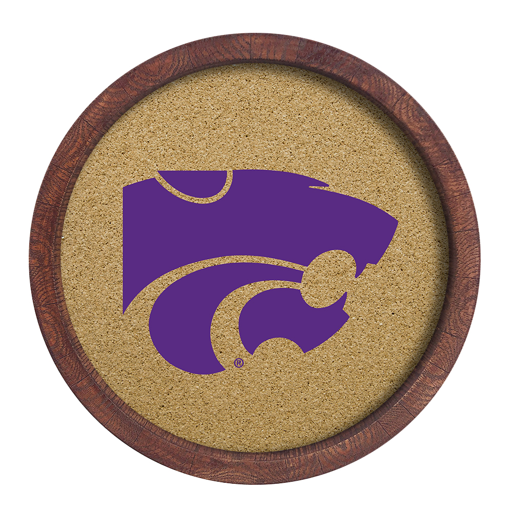 Kansas State Wildcats "Faux" Barrel Framed Cork Board  