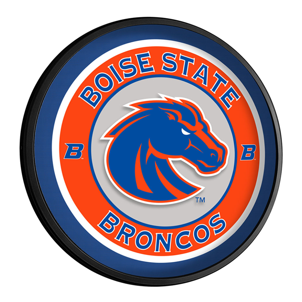 Boise State Broncos Round Slimline Lighted Wall Sign