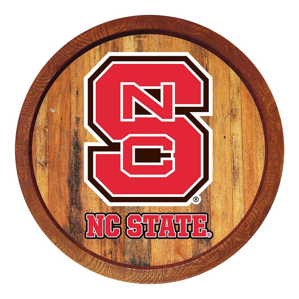NC State Wolfpack: "Faux" Barrel Top Sign  