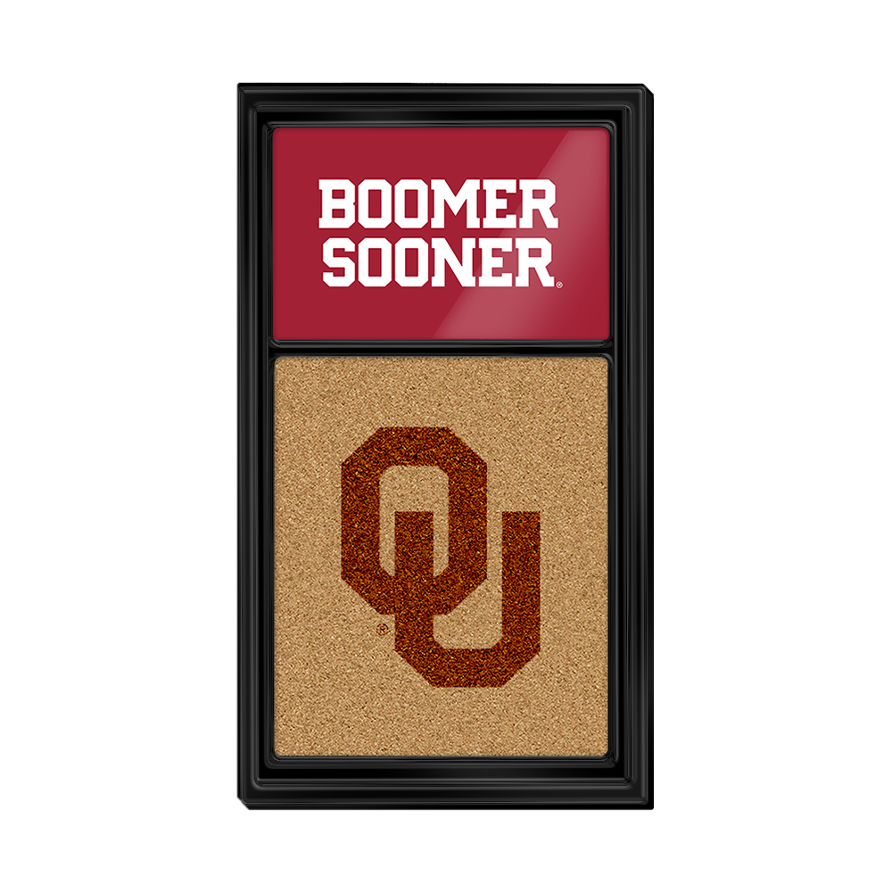 Oklahoma Sooners: Dual Logo, Boomer - Cork Note Board  