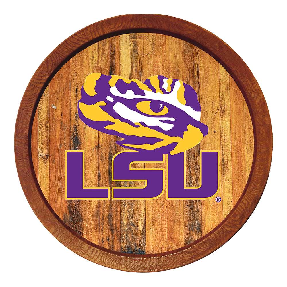 LSU Tigers: "Faux" Barrel Top Sign  