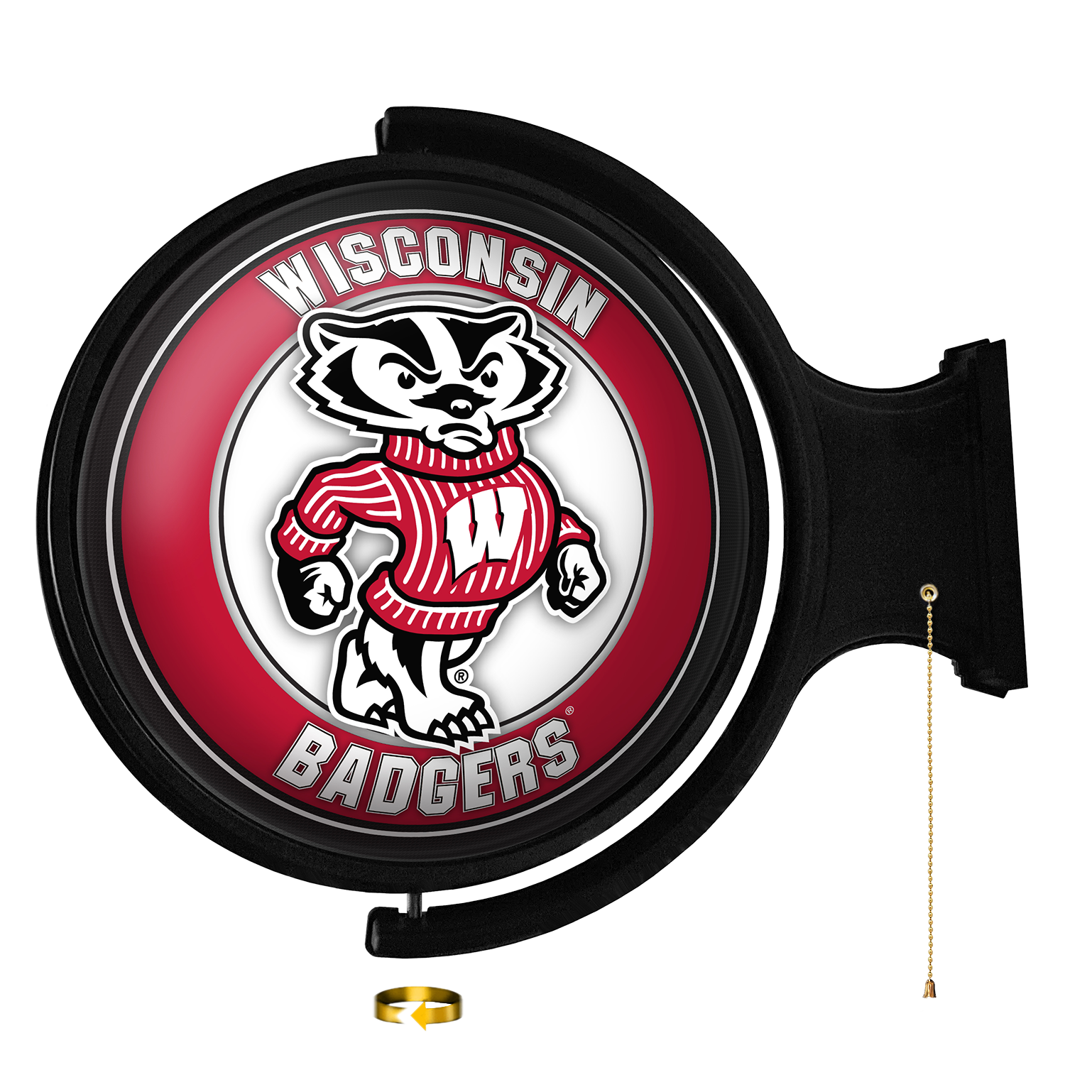 Wisconsin Badgers: Mascot - Original Round Rotating Lighted Wall Sign