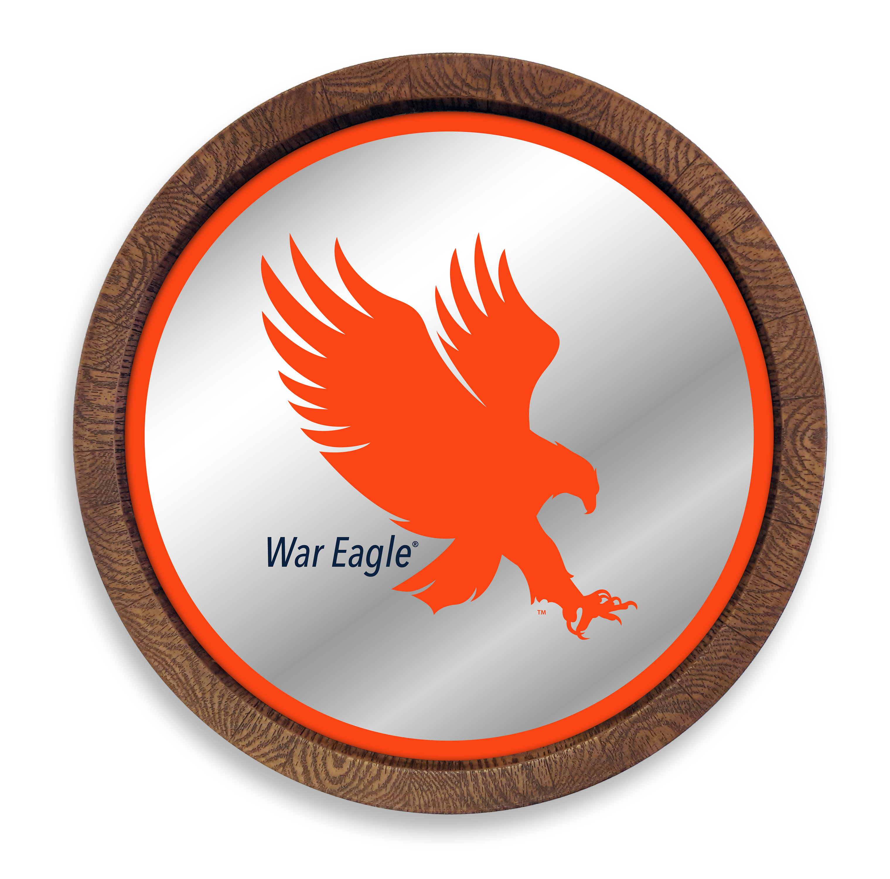 Auburn Tigers: Mascot - "Faux" Barrel Top Mirrored Wall Sign  