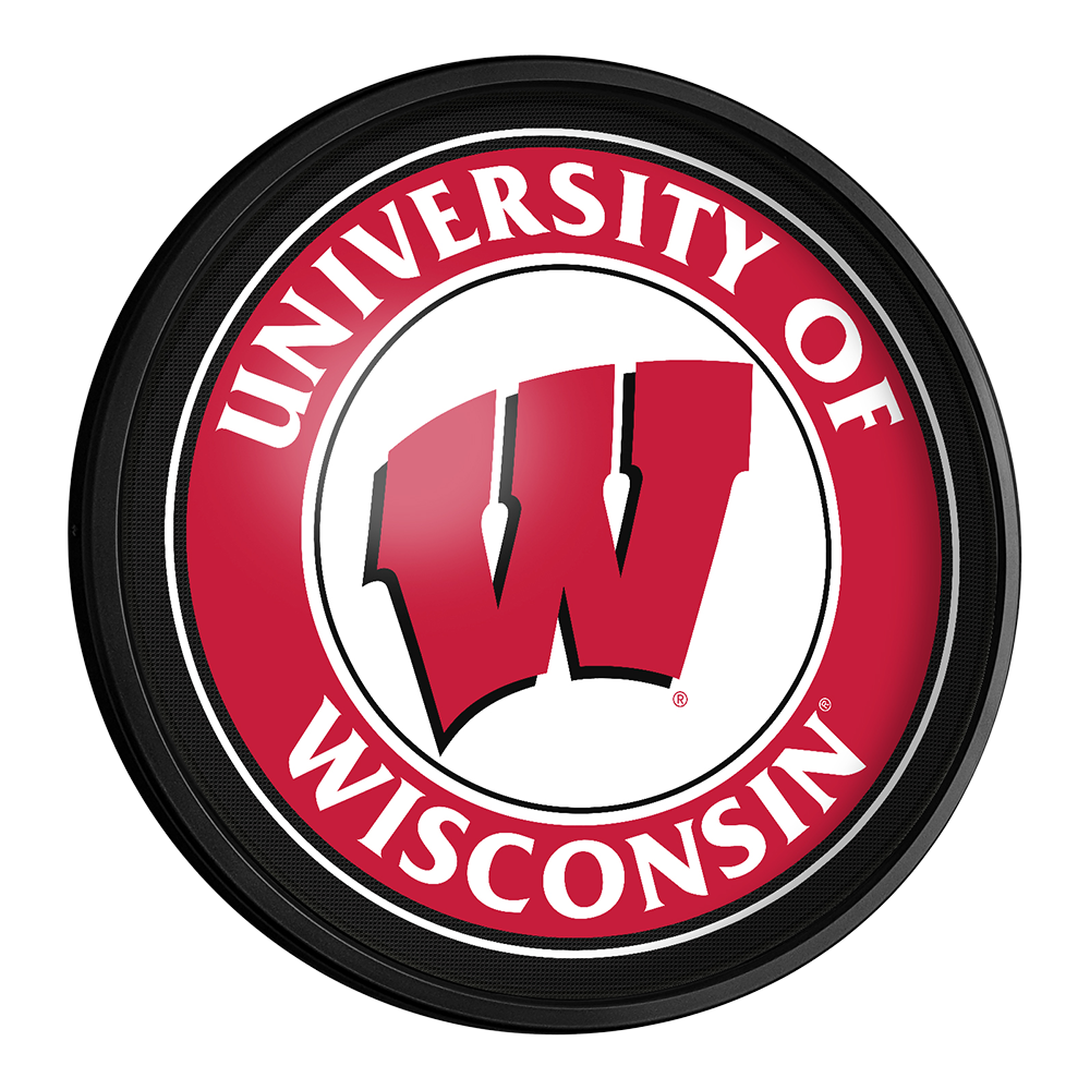 Wisconsin Badgers: Round Slimline Lighted Wall Sign