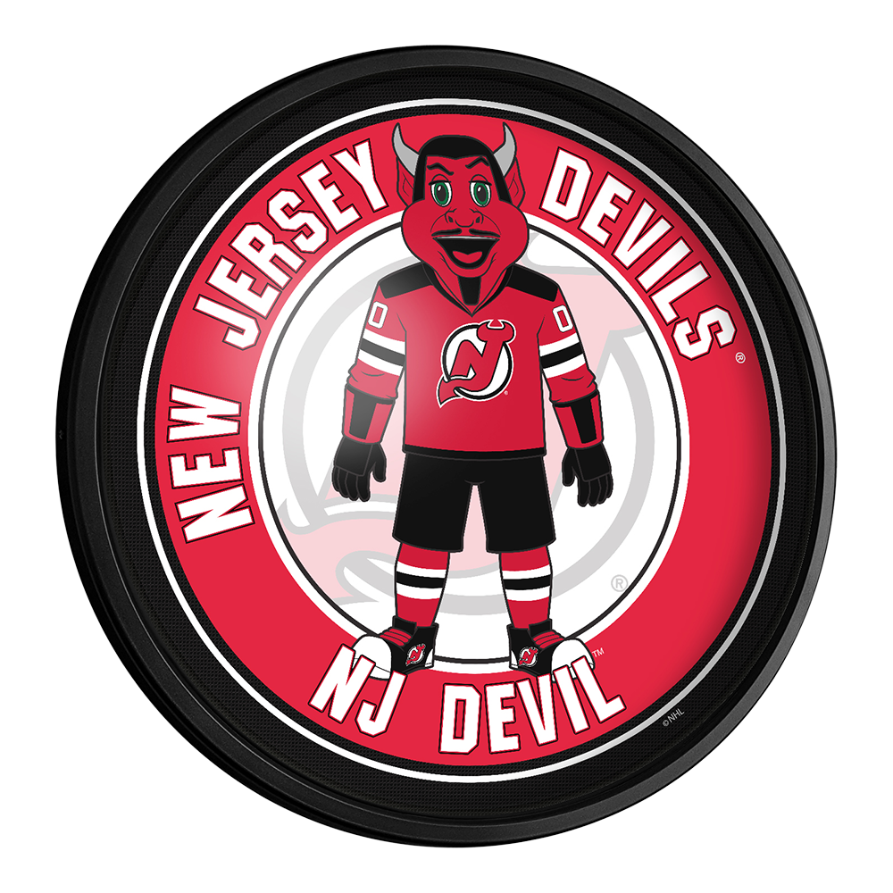 New Jersey Devils Devil - Round Slimline Lighted Wall Sign