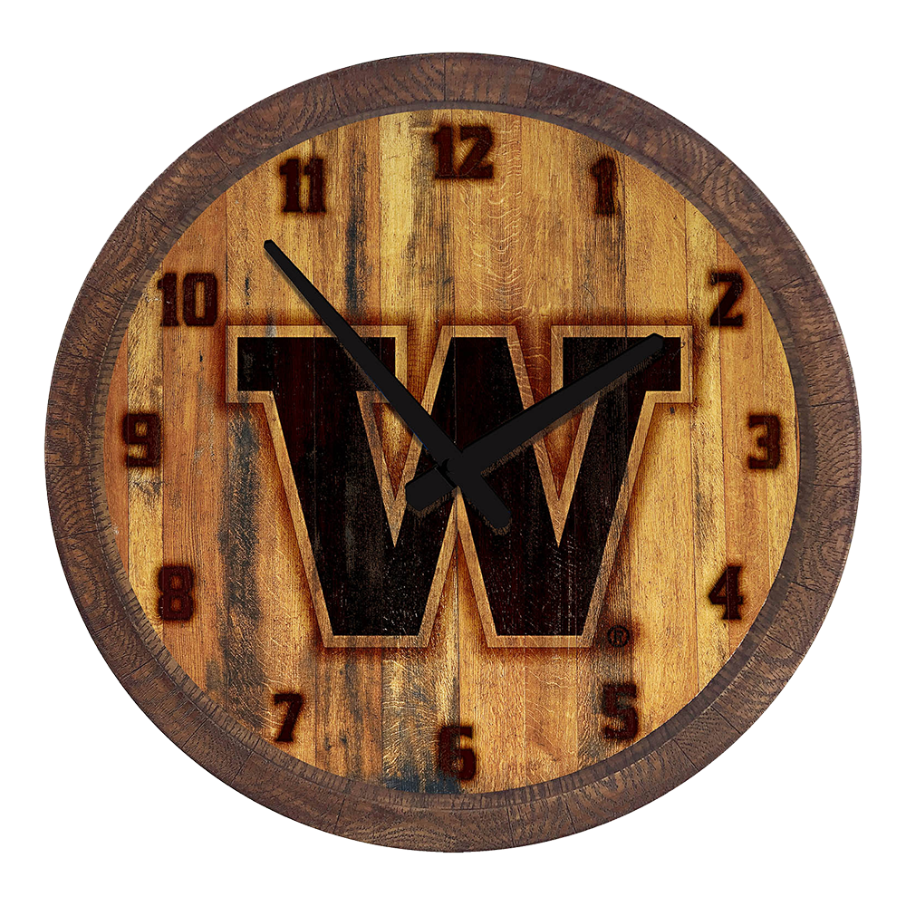 Washington Huskies: Branded "Faux" Barrel Top Wall Clock  