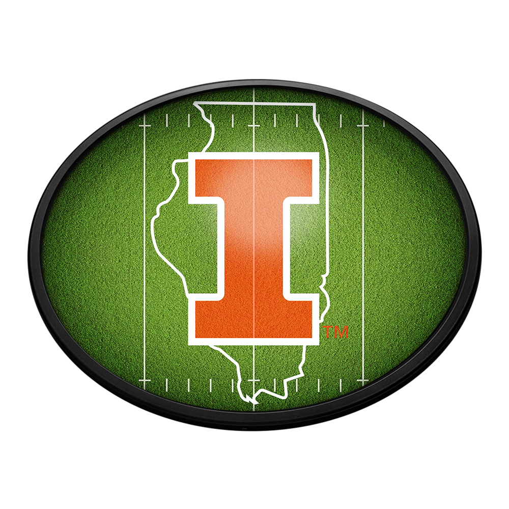 Illinois Fighting Illini On the 50 - Oval Slimline Lighted Wall Sign