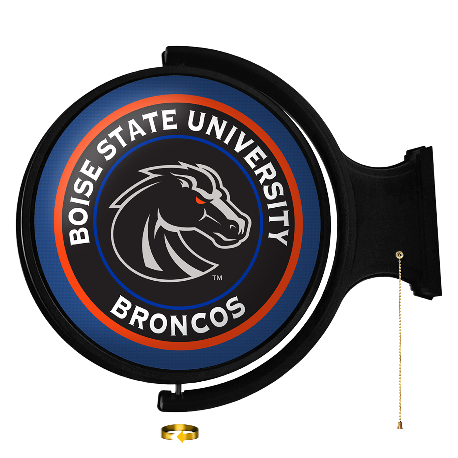 Boise State Broncos: Black - Original Round Rotating Lighted Wall Sign  