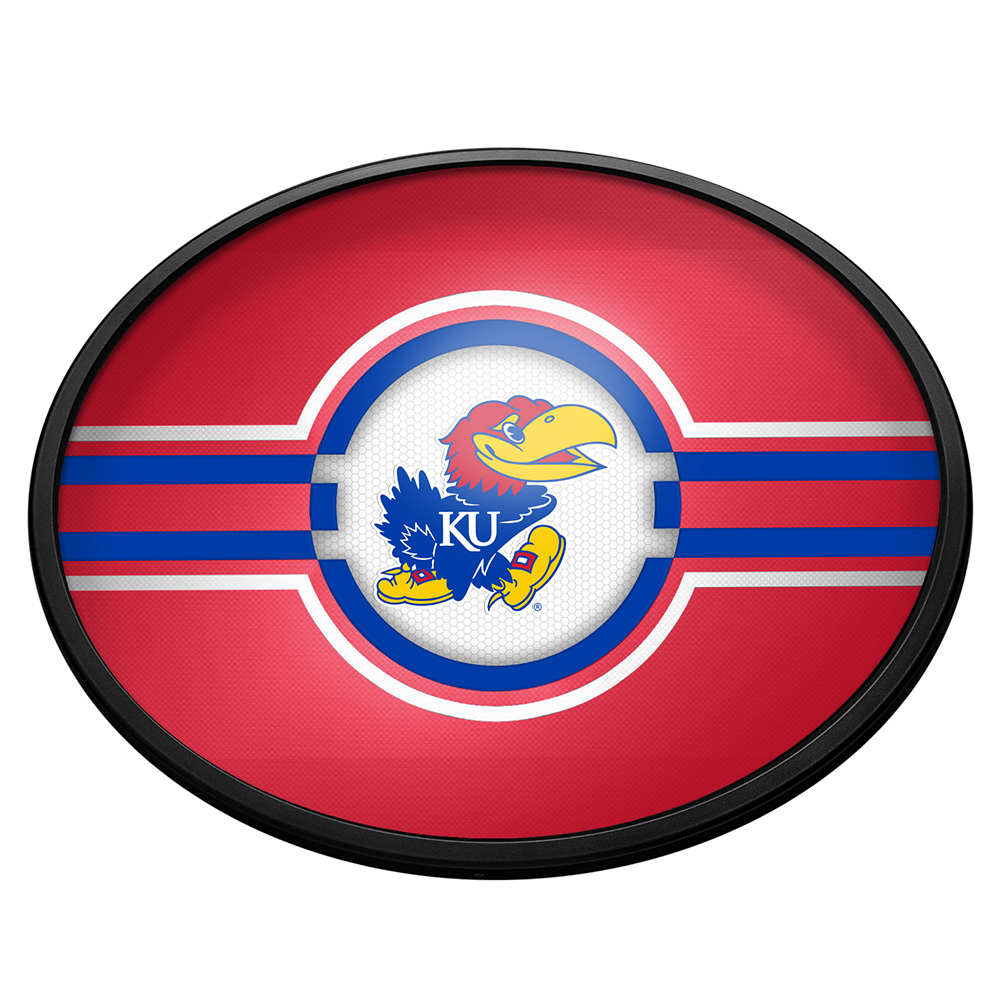 Kansas Jayhawks: Oval Slimline Lighted Wall Sign