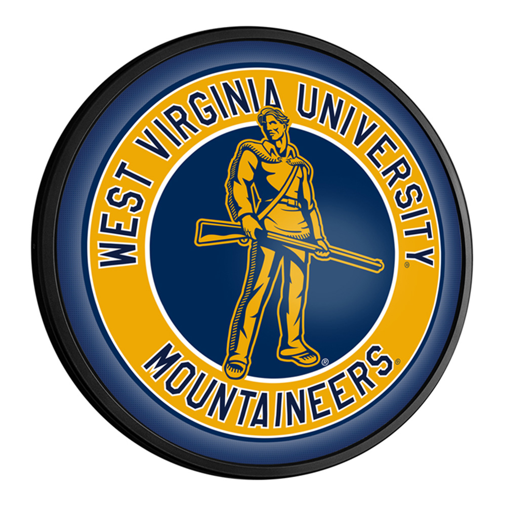 West Virginia Mountaineers: Mountaineer - Round Slimline Lighted Wall Sign