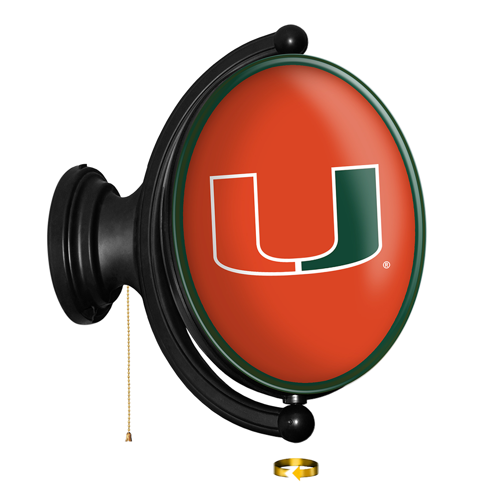 Miami Hurricanes: Original Oval Rotating Lighted Wall Sign