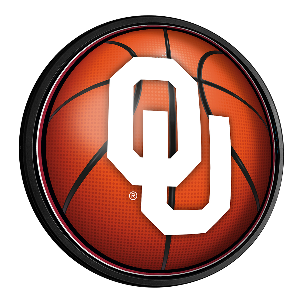 Oklahoma Sooners: Basketball - Round Slimline Lighted Wall Sign